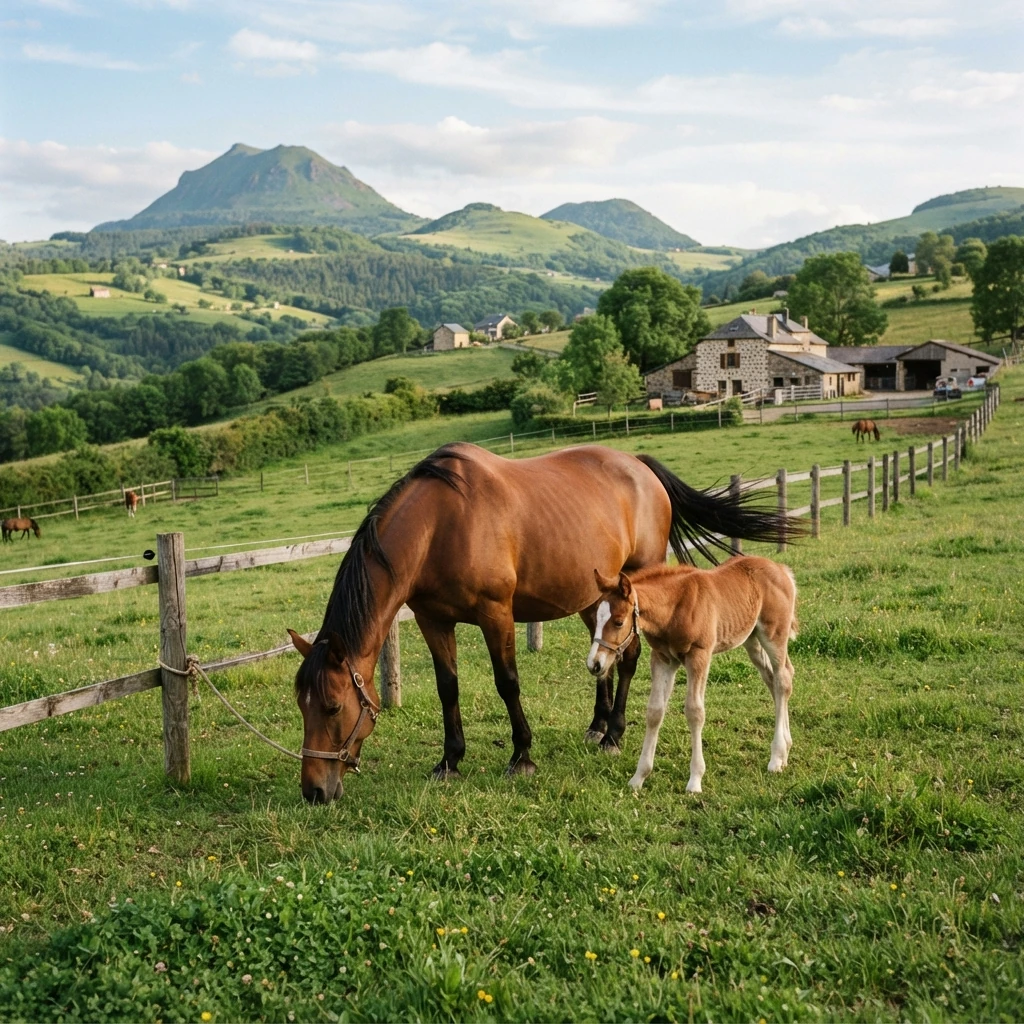 Élevage de chevaux au elevage du domaine des mandets, Saint-Ennemond