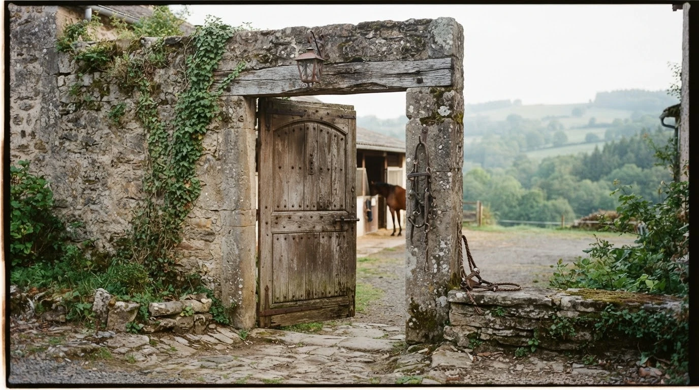 Entrée du elevage du domaine des mandets, centre équestre à Saint-Ennemond