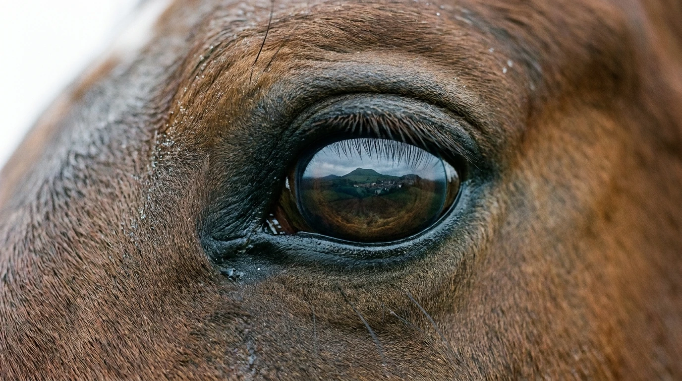 Un regard de cheval au elevage du domaine des mandets, Saint-Ennemond